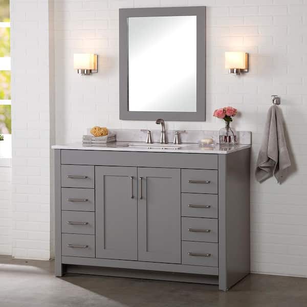 Home Decorators Collection Westcourt 48 In W X 21 D 34 H Bath Vanity Cabinet Only Sterling Gray Wt48 St The Depot - Home Depot Bathroom Vanities With Tops 48 Inch