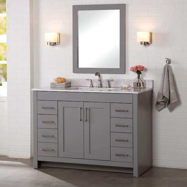 Home Decorators Collection Westcourt 48 In W X 21 In D X 34 In H Bath Vanity Cabinet Only In Sterling Gray Wt48 St The Home Depot