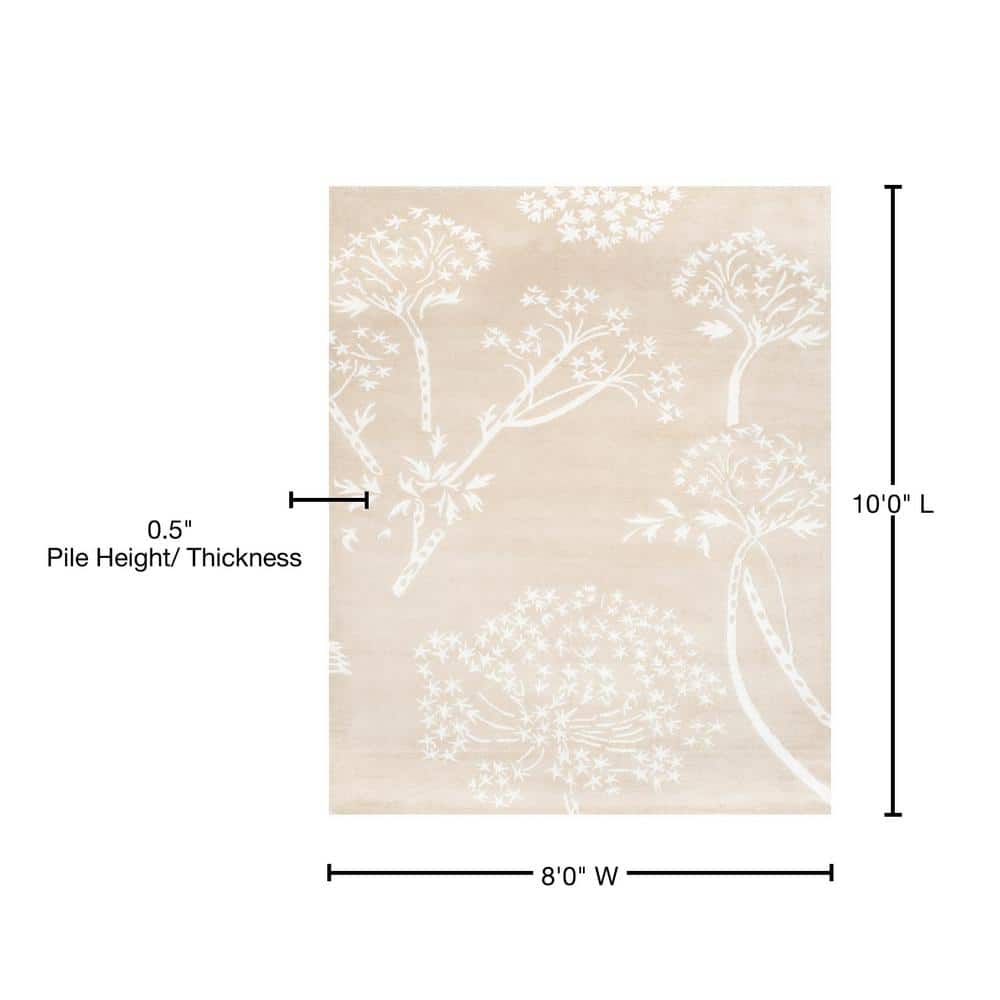 Sand and Ivory Hand-Tufted Wool 8' x 10' Area Rug
