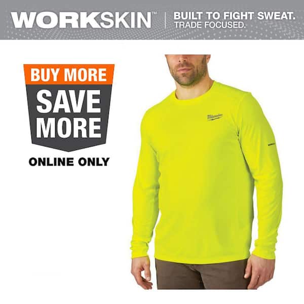 Men's Work Skin Medium Hi-Vis Light Weight Performance Long-Sleeve T-Shirt
