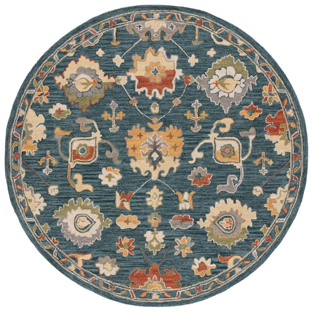 Metro 6 ft. x 6 ft. Dark Gray/Red Ornate Floral Abstract Round Area Rug price history on PriceWatchPro