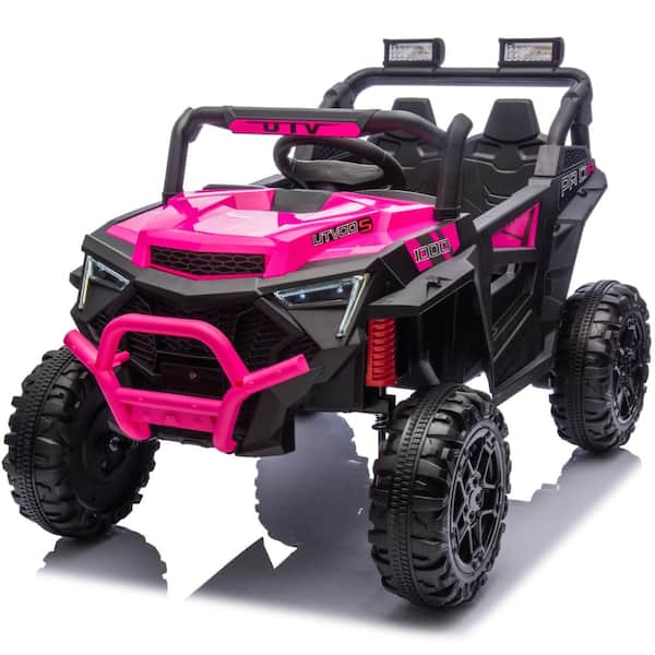 24V 400W Kids Ride On Electric UTV W/Parents Remote Control in Pink for Kids Aged 3+