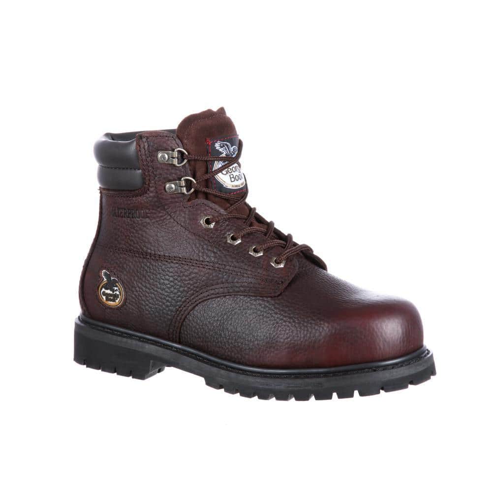 Mens Oiler Steel Toe Waterproof Work Boot - Brown - 9(W)
