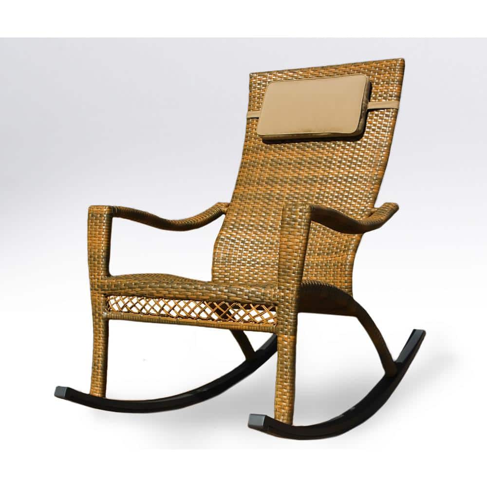 Maracay Oversized Tree Bark Wicker Rocking Chair Outdoor Patio Furniture Pi