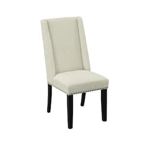 Laurant Fawn Beige Fabric Upholstered Wingback Dining Chair (Set of 2)