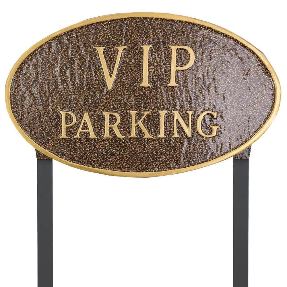 "10"" x 18"" Large Oval VIP Parking Statement Plaque Sign with Lawn Stakes - Hammered Bronze" price history on PriceWatchPro