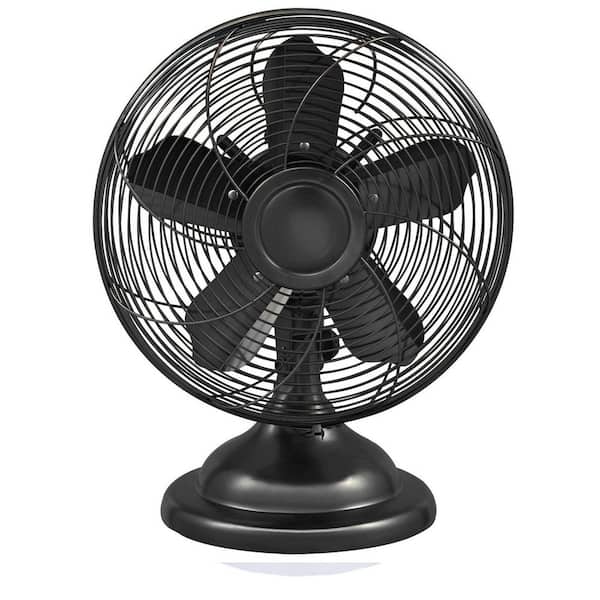 Optimus 12 in. Oscillating Antique-Style Table Fan - Black