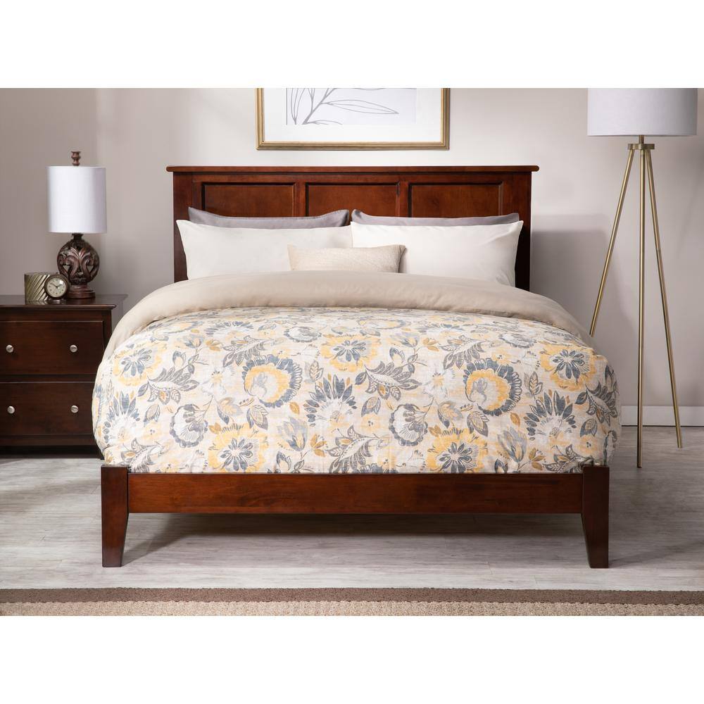 Madison Full Size Walnut Wood Bed Frame with Headboard