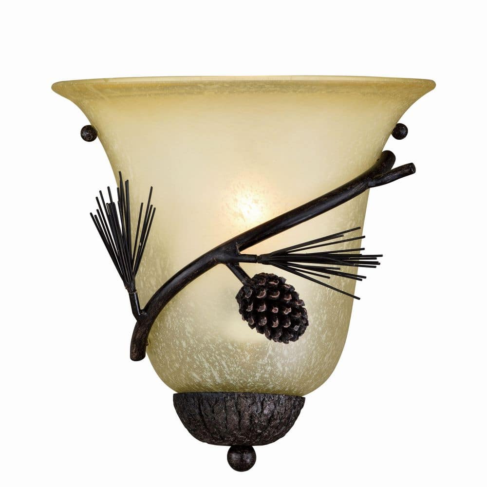 Reviews for VAXCEL Sierra 1Light Bronze Rustic Pinecone Half Moon Wall