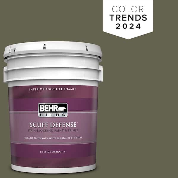 BEHR ULTRA 5 gal. #N350-7A Mountain Olive Extra Durable Eggshell Enamel Interior Paint & Primer