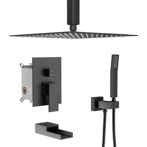 LORDEAR Single Handle 3-Spray High Pressure Tub and Shower Faucet with 360° Swivel in Oil Rubbed Bronze Valve Included