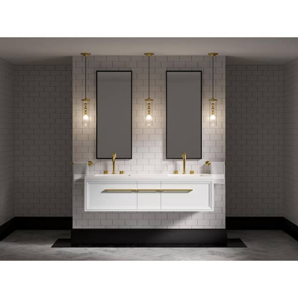 KOHLER Lodern 61 in. W x 22.4 in. D x 15.2 in. H Bathroom Vanity Cabinet without Top in Linen White