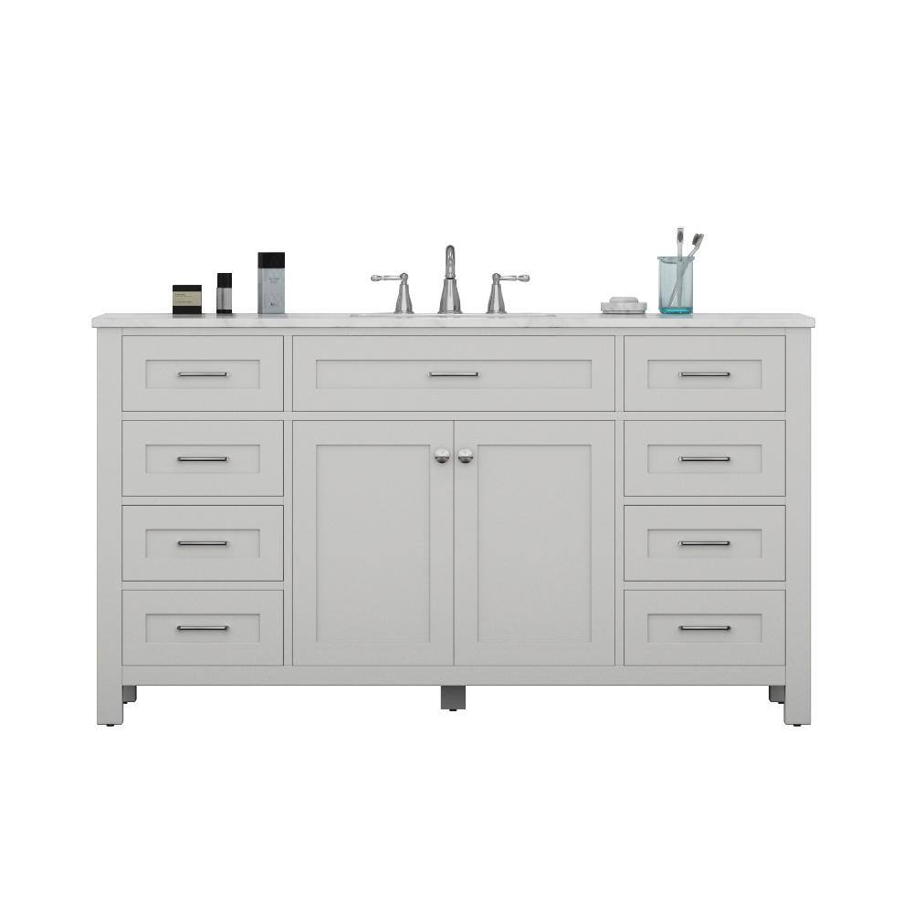 Reviews For Alya Bath Norwalk 60 In W X 34 2 In H X 22 In D Vanity In White With Marble Vanity Top In White With White Basin He 101 60s W Cwmt The