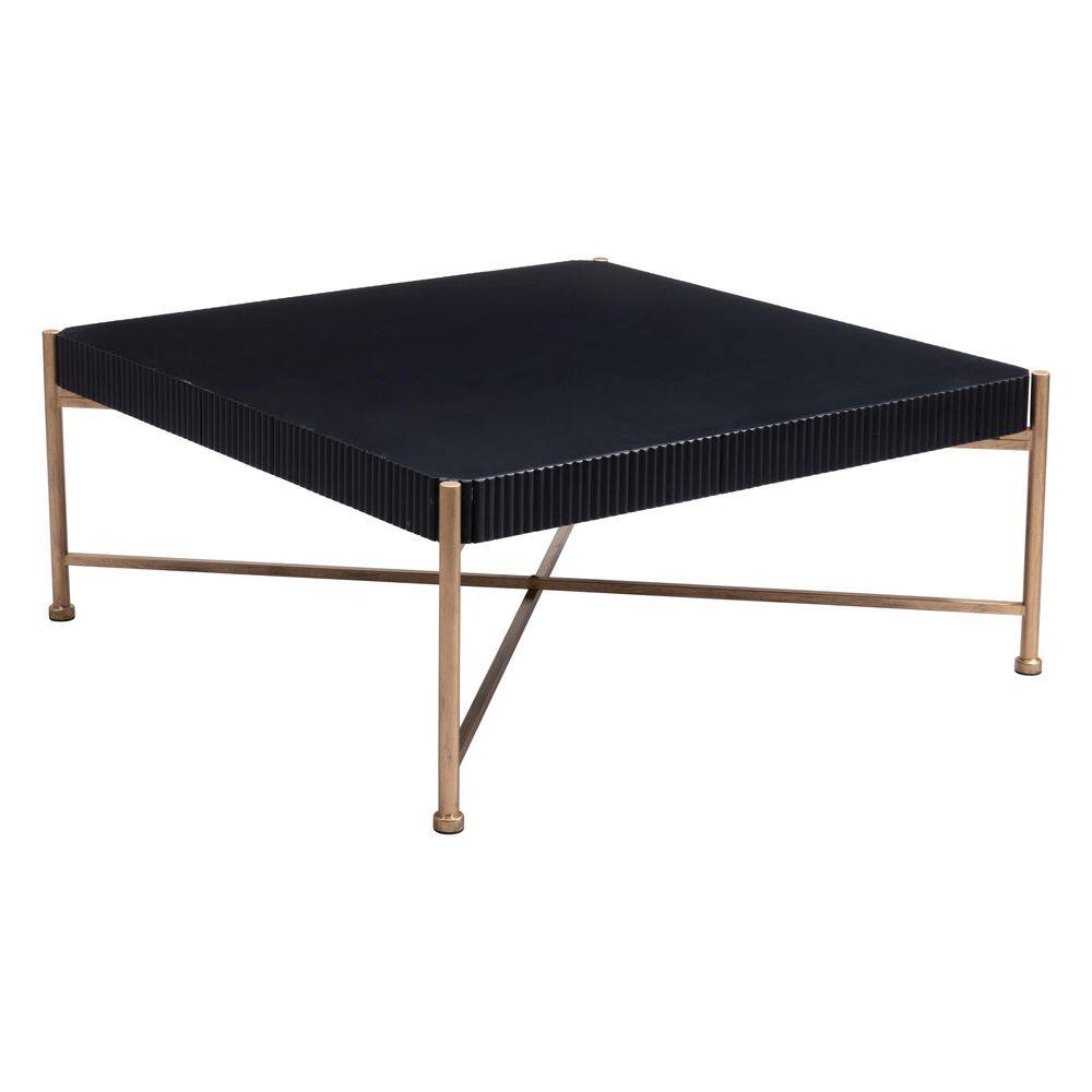 ZUO Nazaire 41.1 in. Black Square Fir Wood Coffee Table