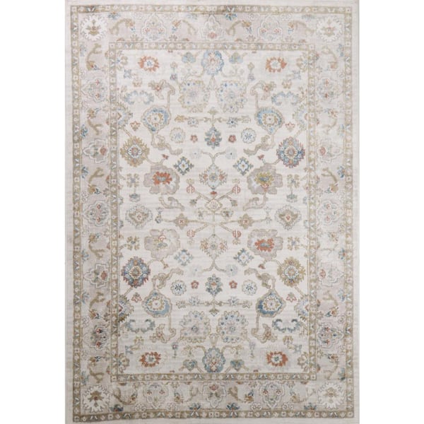 BASHIAN Ashland Ivory 4 ft. x 6 ft. (3 ft. 6 in. x 5 ft. 6 in.) Geometric Transitional Accent Area Rug
