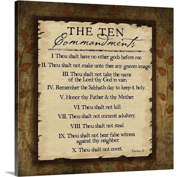 "Ten Commandments" by Jennifer Pugh Canvas Wall Art