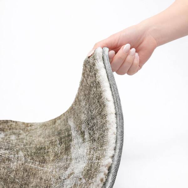 Dream Shag Premium Machine Washable Abstract ADS719 Taupe 2 ft. x 7 ft. Runner Rug