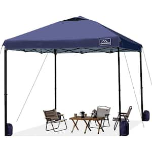 Navy Blue 10 ft.  x 10 ft.  Pop Up Commercial Canopy Tent Waterproof with Adjustable Legs Air Ven Carry Bag, Sandbags