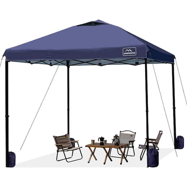 Navy Blue 10 ft.  x 10 ft.  Pop Up Commercial Canopy Tent Waterproof with Adjustable Legs Air Ven Carry Bag, Sandbags