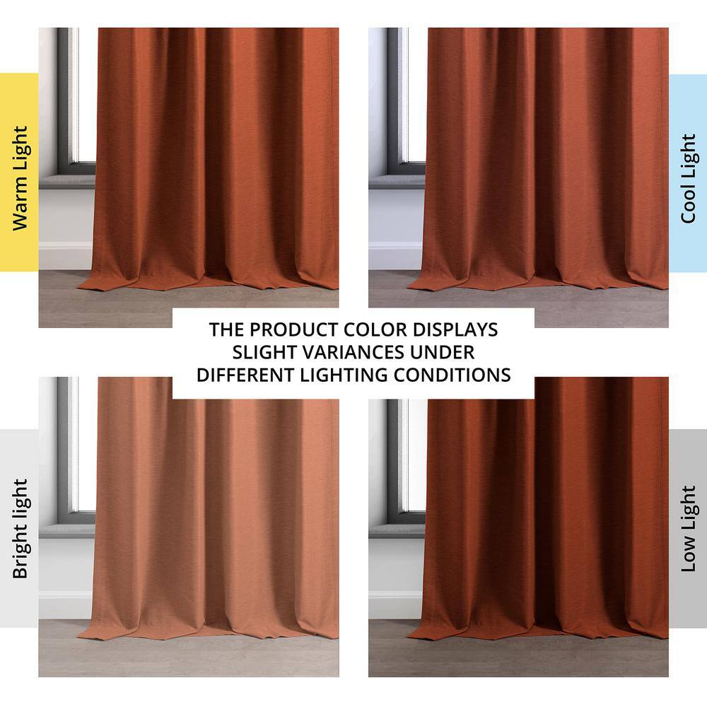 Persimmon Blackout Polyester Rod Pocket Drape Panel