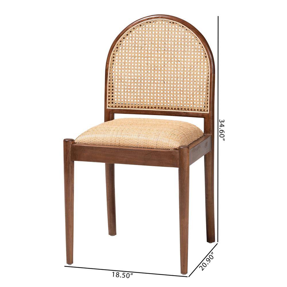 Maryland Natural Rattan and Acacia Wood Brown Side Chair