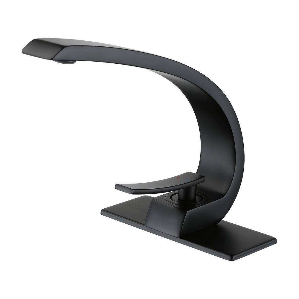 Matte Black Single-Handle High Arc Bathroom Faucet