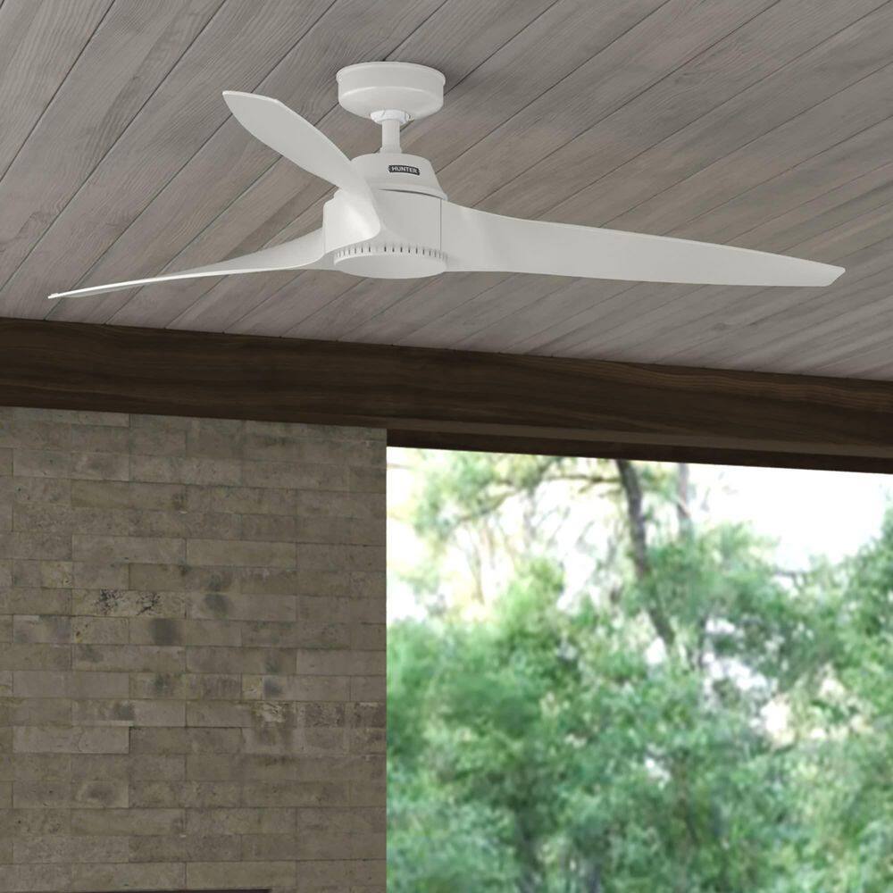 Hunter 60 inch Mosley ENERGY STAR Fresh White Damp Rated Ceiling Fan and Wall Control price history on PriceWatchPro