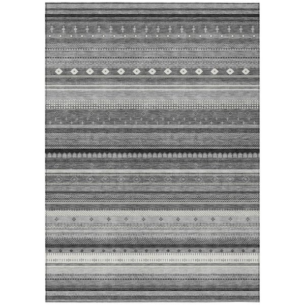Addison Rugs Chantille Machine Washable Indoor/Outdoor Abstract ACN2218 Gray 2 ft. 6 in. x 3 ft. 10 in. Area Rug