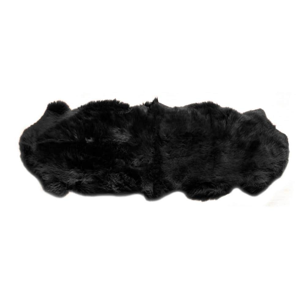 Genuine New Zealand Sheepskin Pelt 2 x 6 ft. Black Runner Rug price history on PriceWatchPro