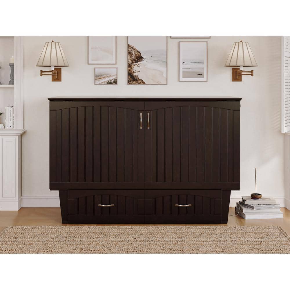 Nantucket Queen Murphy Bed Chest with CoolSoft Memory Foam Mattress