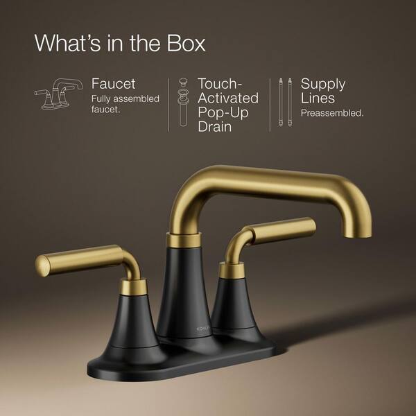 茶 ksks ksksS KOHLER Tone 4 in. Centerset Double Handle 1.2 GPM Bathroom Faucet