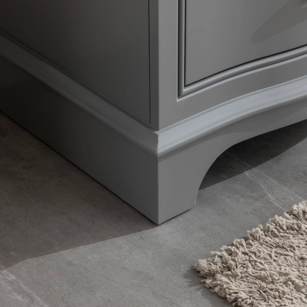 Monroe 30'' Gray Solid Wood Vanity with Marble Top
