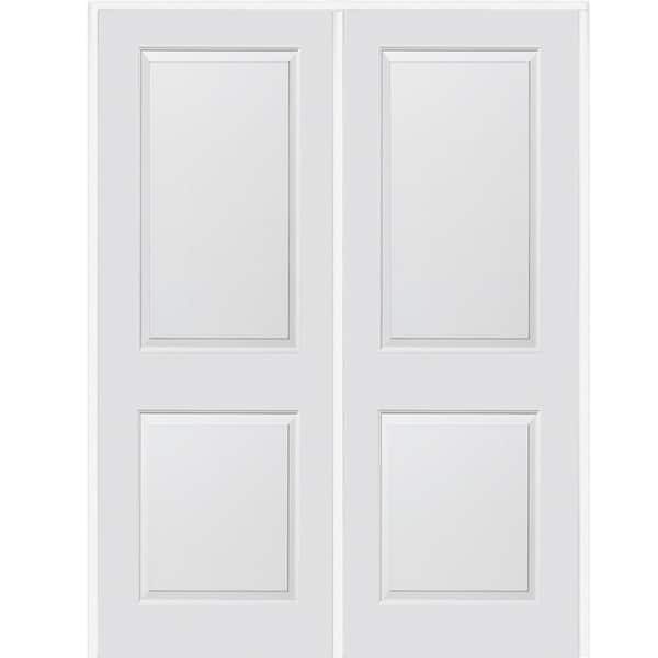 MMI Door 60 in. x 84 in. Smooth Carrara Left-Hand Active Solid Core Primed Molded Composite Double Prehung Interior Door