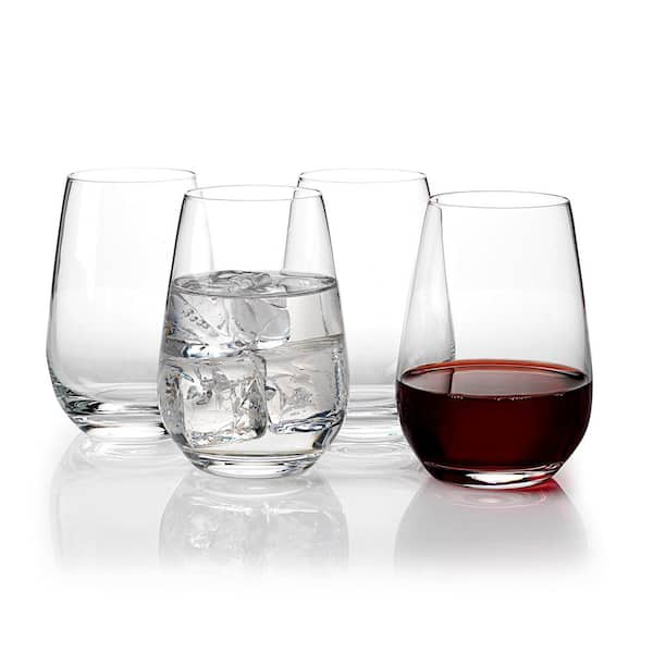 Voice Basics 13.25 fl. oz. Crystal Stemless Wine Glasses (4-Pack)