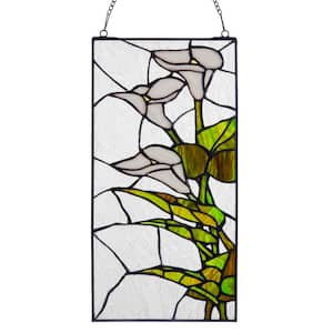 3-Cala Lilies Multicolored Stained Glass Window Panel