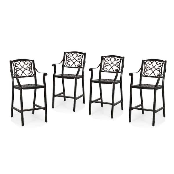 Waterbury Stackable Aluminum Outdoor Patio Bar Stool (4-Pack)