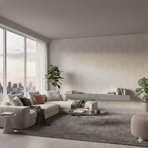 Utopia Collection Silver Arch Array Luster Finish Vinyl on Non