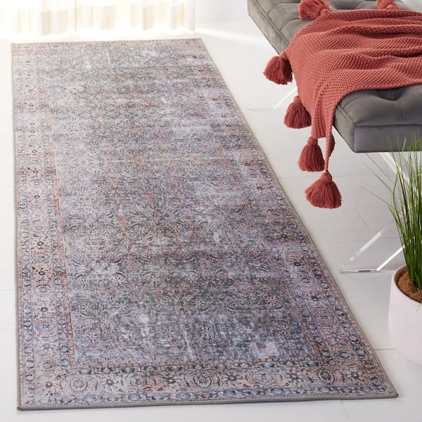 Tucson 3 x 6 Green Blue/Beige Persian Washable Runner Rug