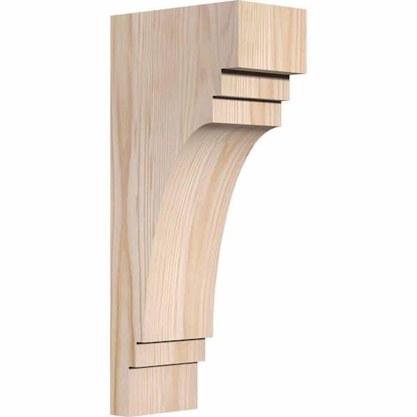 Ekena Millwork 3-1/2 in. x 6 in. x 14 in. Douglas Fir Pescadero Smooth Corbel
