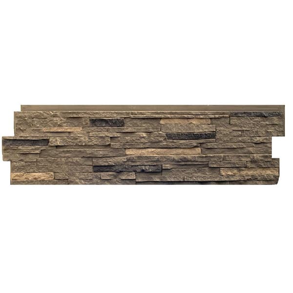 NextStone Stacked Stone Volcanic Gray 13.25 in. x 46.5 in. Faux Stone Siding Panel (5-Pack)