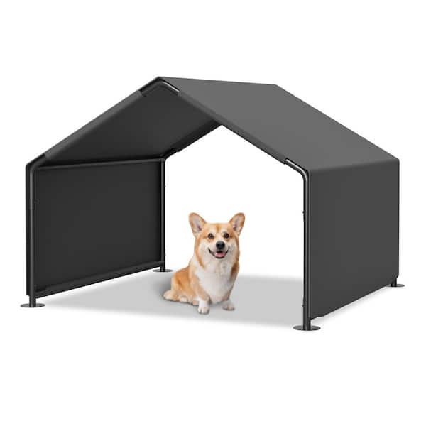 4 ft. x 4 ft. x 3 ft. Dog Shade Shelter Outdoor Gray Tent for Large Medium Dogs