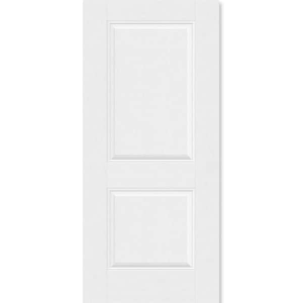 Steves & Sons Regency 36 in. x 80 in. Universal Handing 2P Squaretop Unfinished White Fiberglass Front Door Slab