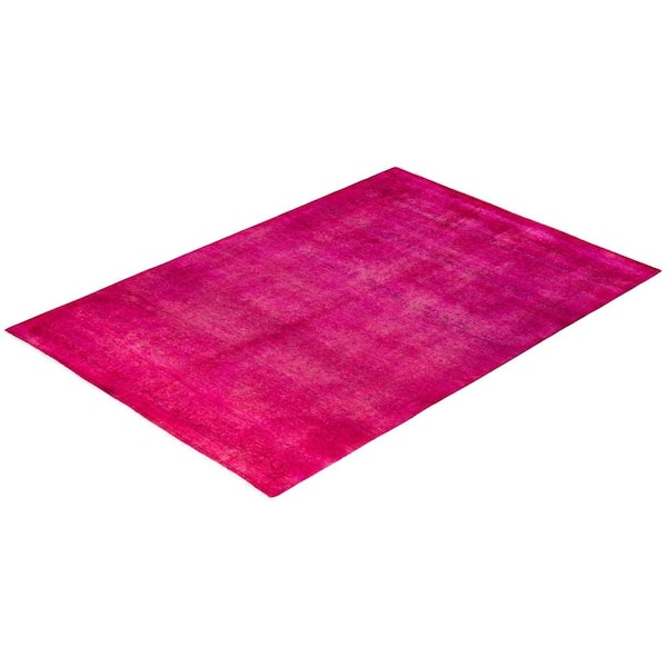 Fine Vibrance Pink 4 ft. x 6 ft. Solid Wool Indoor Area Rug