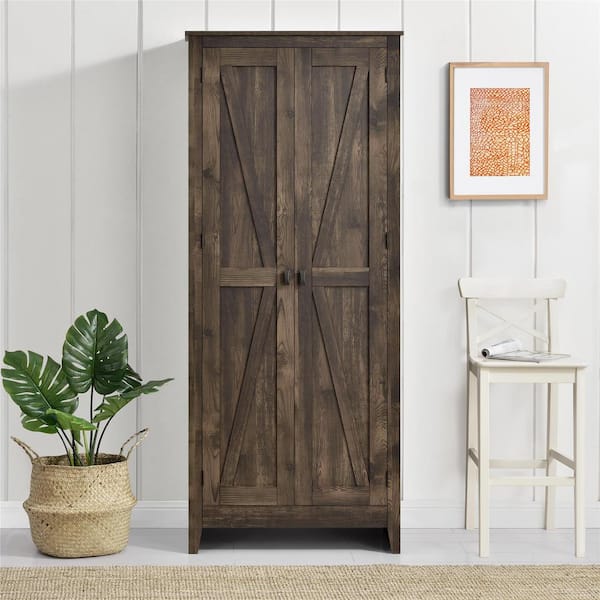 Brown wood on sale storage cabinet