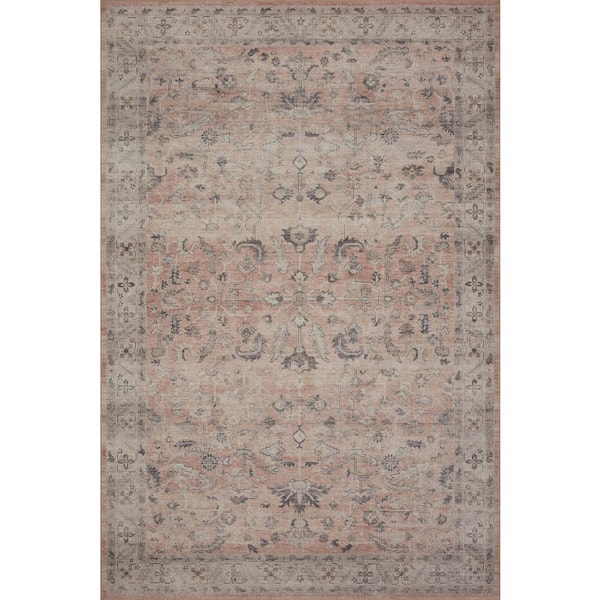 LOLOI II Hathaway Blush/Multi 2 ft. 3 in. x 3 ft. 9 in. Traditional Distressed Printed Area Rug