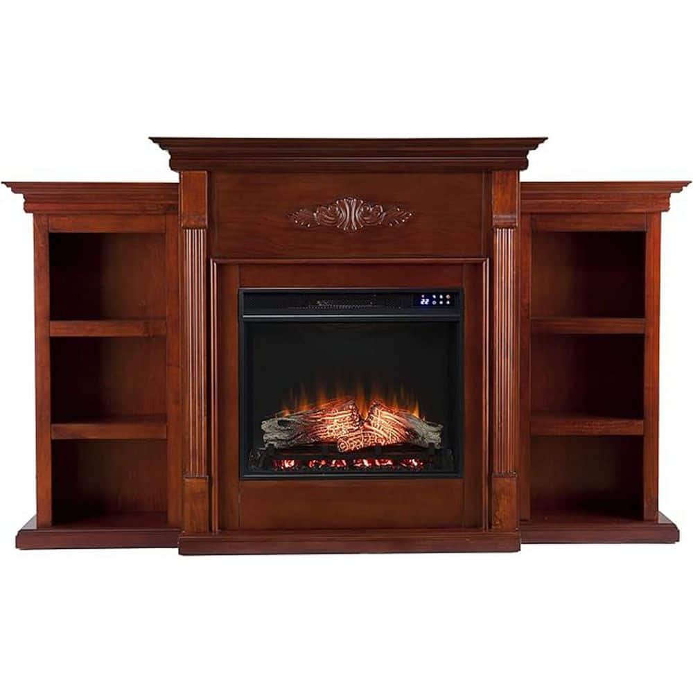 70 in. Freestanding Wooden Smart Electric Fireplace TV Stand in Mahogany ideal for a mess-free heating solution, price history on PriceWatchPro