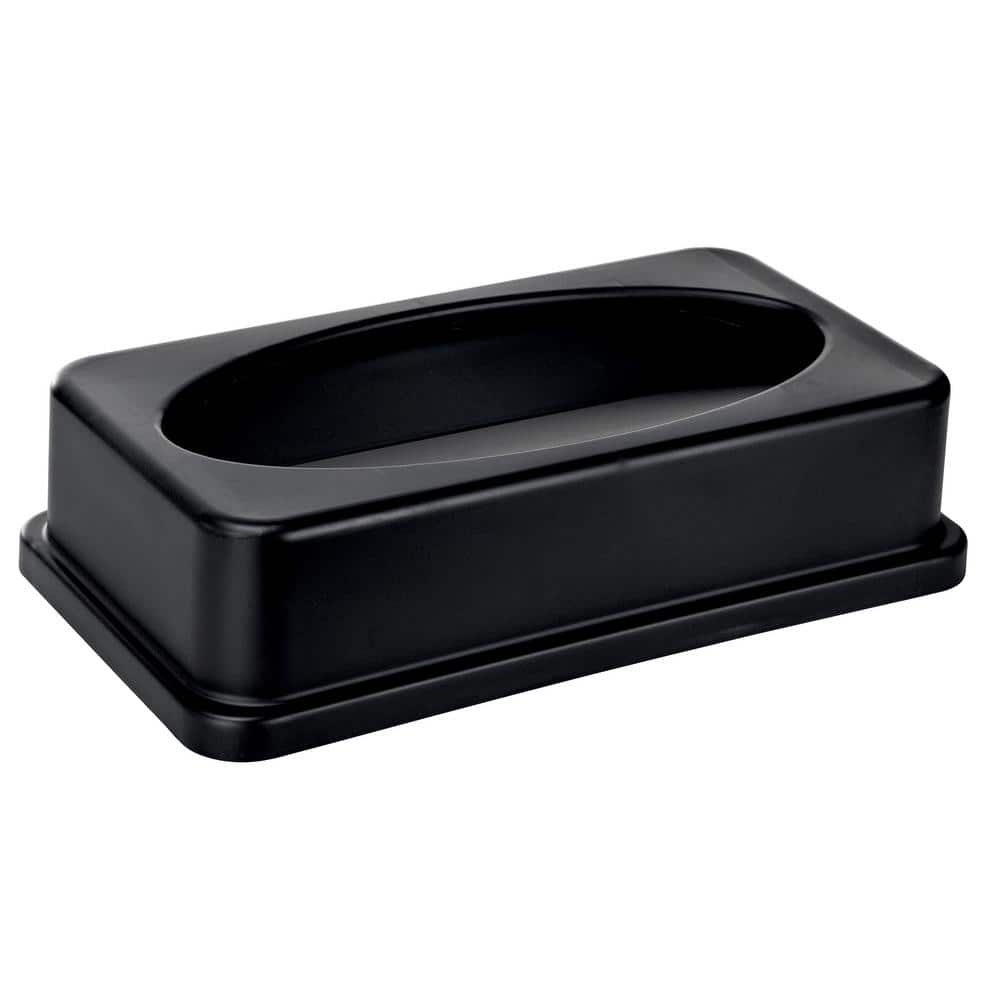 Black 23-Gallon Plastic Commercial Trash Can with Dolly