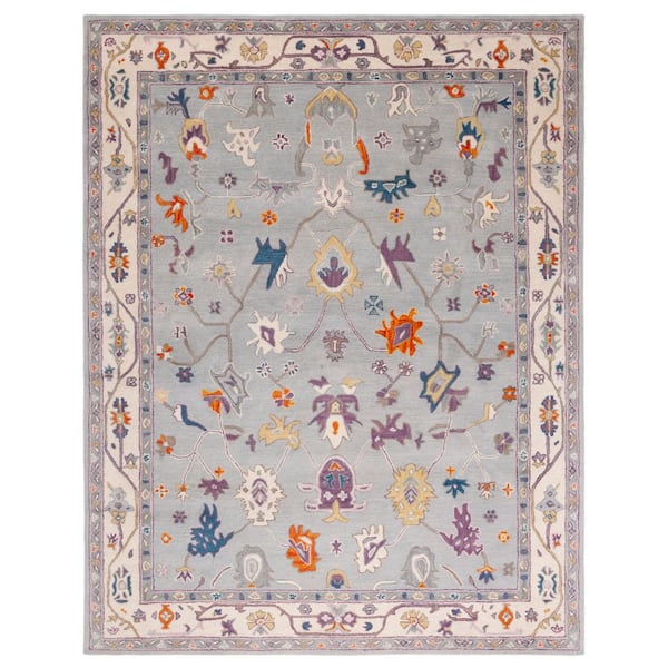 Anatolia 8 ft. x 10 ft. Gray/Ivory Persian Area Rug