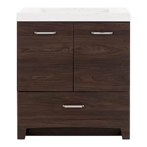 Stancliff 31 in. W x 19 in. D x 34 in. H Single Sink  Bath Vanity in Elm Ember with White Cultured Marble Top