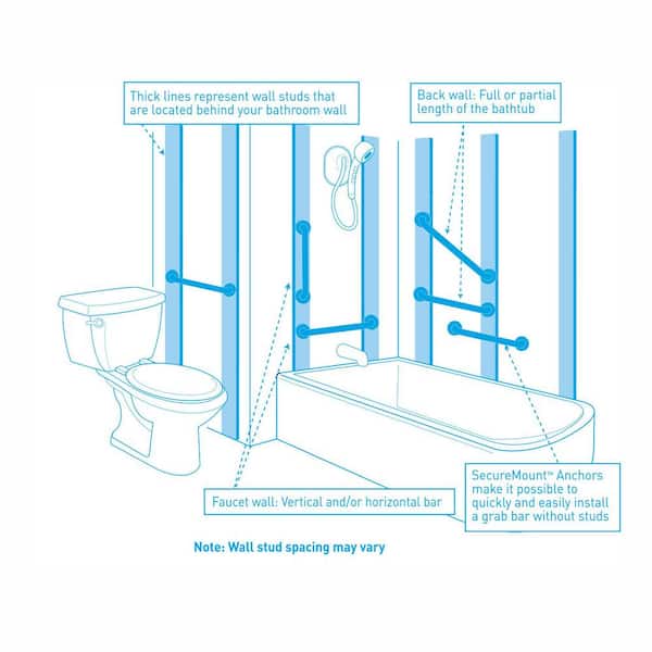 Moen Glacier Tub Grip, Bathroom Safety Mobility